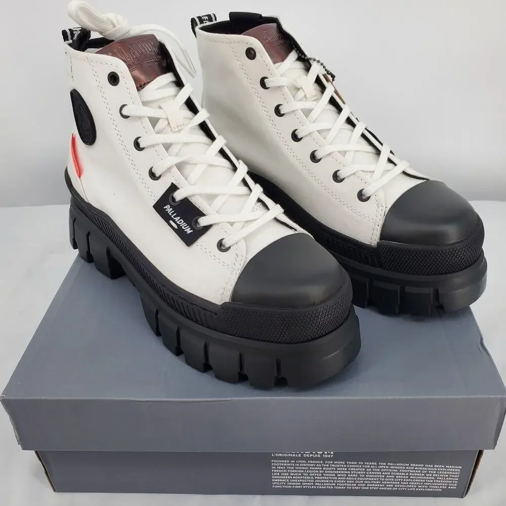 Palladium Womens 9 Revolt HI TX Star White Platform Boot‎ 97242-116-M New